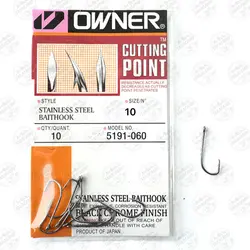 قلاب پایه بلند استیل خاردار ژاپنی OWNER سایز ۱۰ بسته ۱۰ عددی