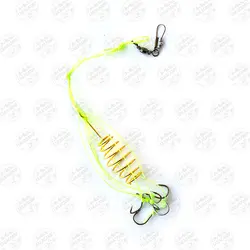 ست ریسه آماده ماهیگیری فنر فیدر و قلاب سایز ۴ (یک عدد)