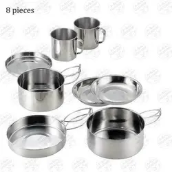 ظروف استیل پخت و پز کوهنوردی و کمپینگ ۸ پارچه Camelwill