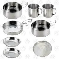 ظروف استیل پخت و پز کوهنوردی و کمپینگ ۸ پارچه Camelwill