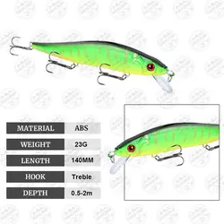 ماهی مصنوعی (لور) ماهیگیری ۱۴ سانتی متر ۲۳ گرم