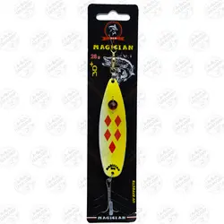 طعمه قاشقک ماهیگیری زرد مجیکن ۲۸ گرمی یووی سه بعدی G2