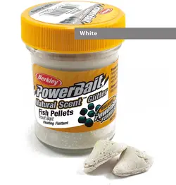 خمیر برکلی پاور بیت قزل آلا لوفاک Berkley Natural Scent Trout Bait glitter Fish Pellet - White