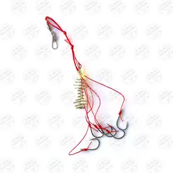 ست ریسه آماده ماهیگیری فنر فیدر و قلاب سایز ۲ (یک عدد)