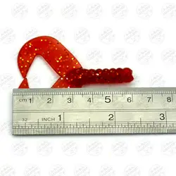 طعمه مصنوعی ماهیگیری دم فرفری قرمز ۳ گرم ۶ سانتی متر بسته ۳ عددی