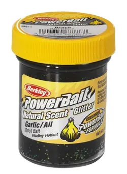 خمیر برکلی پاور بیت قزل آلا Berkley PowerBait Natural Scent Garlic Black Trout Dough