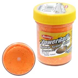 خمیر برکلی پاور بیت قزل آلا Berkley PowerBait Natural Scent Crustacea Fluo Orange Trout Dough