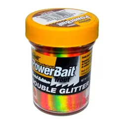 خمیر برکلی پاور بیت قزل آلا Berkley PowerBait Double Glitter Trout Bait Spring Green/Sunshine Yellow/Red