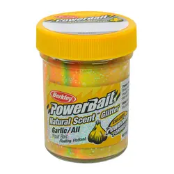 خمیر برکلی پاور بیت قزل آلا Berkley Natural Glitter Trout Bait Rainbow Garlic