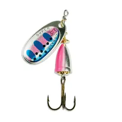 لانسه بلوفاکس پلاک نقره ای خط آبی، صورتی خال مشکی سایز ۲