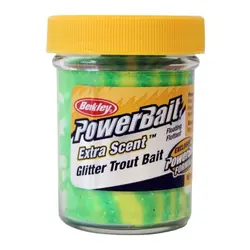 خمیر برکلی پاور بیت قزل آلا Berkley PowerBait Glitter Trout Bait Fluorescent Green/Yellow With Glitter