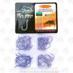 قلاب ماهیگیری کپوری ۸ سایز مختلف مجموعه ۱۰۰ عددی  به همراه جعبه قلاب