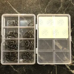 قلاب ماهیگیری کپوری ۸ سایز مختلف مجموعه ۱۰۰ عددی  به همراه جعبه قلاب