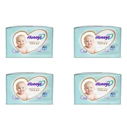 پوشک بچه سایز 4 هانیز 4 بسته 34 عددی (135,000 تومان)