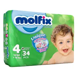 پوشک بچه سایز 4 (34 عدد دوبل) مولفیکس
