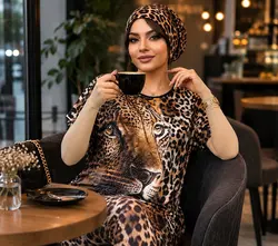 بلوز آستین کیمونو لش و شورتک جیب دار طرح رعد و برق