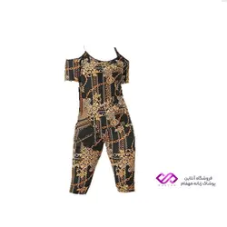 تیشرت سرشانه باز زنجیری و شلوارک طرح جدید