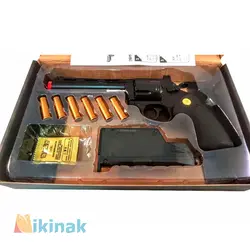 تفنگ هفت‌ تیر فلزی pythone 357 تیر ژله‌ای