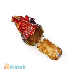 مجسمه خروس فلزی دارای نگین