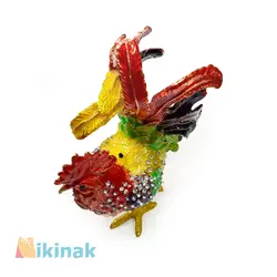 مجسمه خروس فلزی دارای نگین