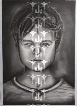 طراحی چهره سیاه قلم ( طراح : دیبا بنی بشر ) &ndash; پل