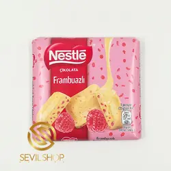 شکلات تخته ای سفید نستله با تکه های تمشک