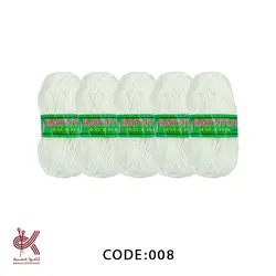 کاموا لیف بهاره بسته 5 تایی سفید 008