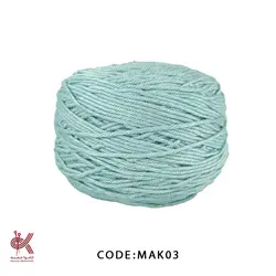 مکرومه آکریلیک 4میل تابیده آبی روشن MAK03