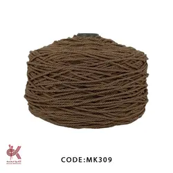 مکرومه کتان 3میل تابیده قهوه ای MK309