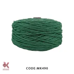 مکرومه کتان 4 میل تابیده سبز MK490