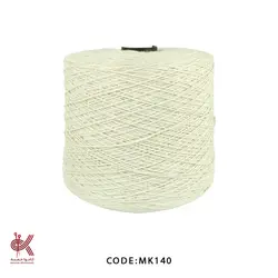 مکرومه کتان خالص 1 میل تابیده شیری MK140