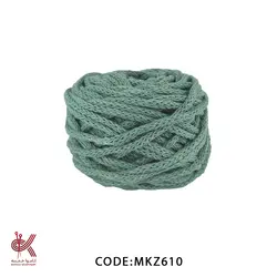 مکرومه کتان زنجیربافت - طوسی روشن- 6 سوزنه - MKZ610