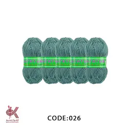 کاموا لیف بهاره بسته 5 تایی سبز دریایی 026