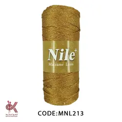 مکرومه دو سوزنه لمه دار - خردلی لمه طلایی 213