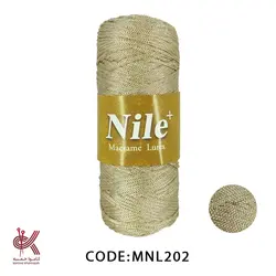 مکرومه دو سوزنه لمه دار - کرم لمه طلایی 202