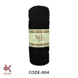 مکرومه کتان دو سوزنه - مشکی 004