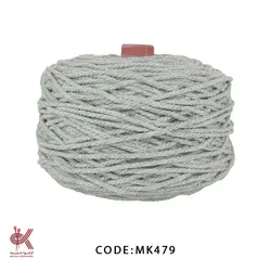 مکرومه کتان 4 میل تابیده طوسی ملانژ روشن MK479