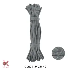 قیطان مغزدار طوسی ملانژ 6 میل کتان MCM47