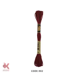 نخ گلدوزی (دمسه) و بوبین - زرشکی - 902