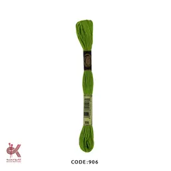 نخ گلدوزی (دمسه) و بوبین - سبز - 906