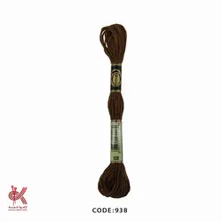 نخ گلدوزی (دمسه) و بوبین - قهوه ای - 938