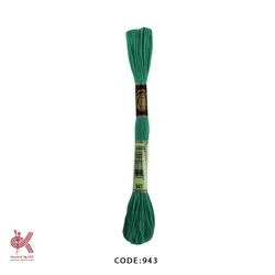 نخ گلدوزی (دمسه) و بوبین - سبز - 943