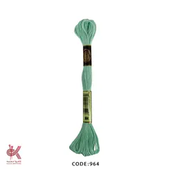 نخ گلدوزی (دمسه) و بوبین - سبز پاستلی - 964