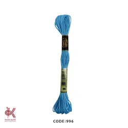 نخ گلدوزی (دمسه) و بوبین - آبی - 996