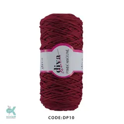 مکرومه کتان سه سوزنه دیوا - زرشکی - DP10