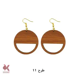 گوشواره مکرومه بافی چوبی طرح 11