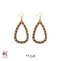 گوشواره مکرومه بافی چوبی طرح 13