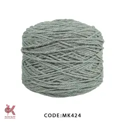 مکرومه کتان 4 میل تابیده طوسی ملانژ MK424