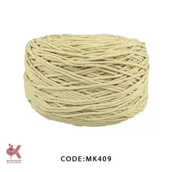 مکرومه کتان 4 میل تابیده کرم MK409