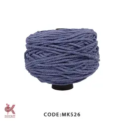 مکرومه کتان 5 میل تابیده نیلی MK526